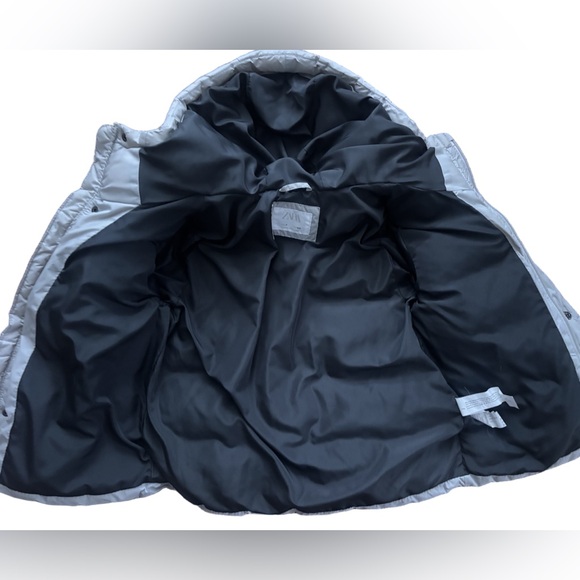 Zara Kids Puffer Jacket – Light Gray – 7 - Picture 3 of 4